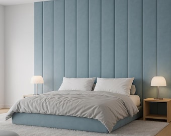 Tête de lit entièrement capitonnée – Panneaux souples grand format sur mesure – Style moderne