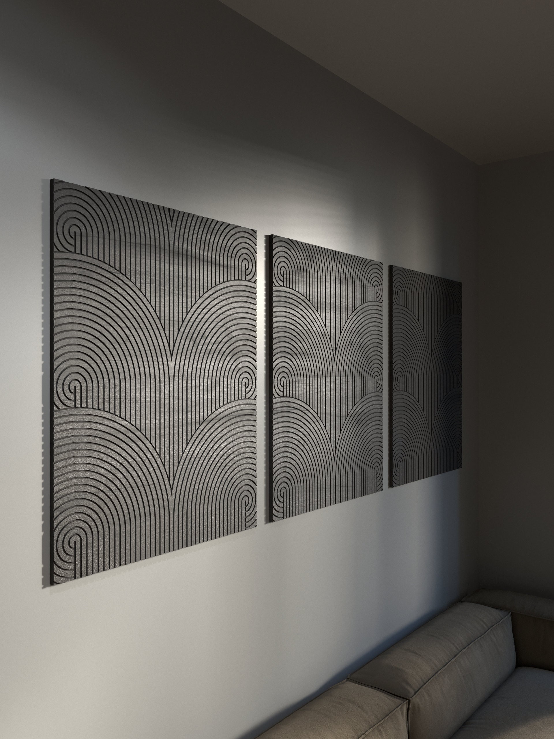 Modern Wood Wall Decor Set - Modern Wood Wall Art Set - Wood Wall Decor ...