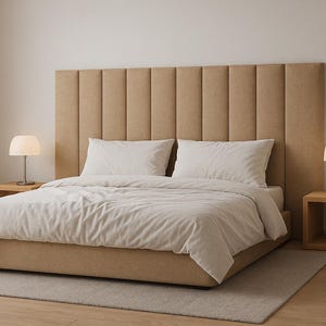 Full Wall Upholstered Headboard Panels – Custom Large Soft Panels – Modern Style Look