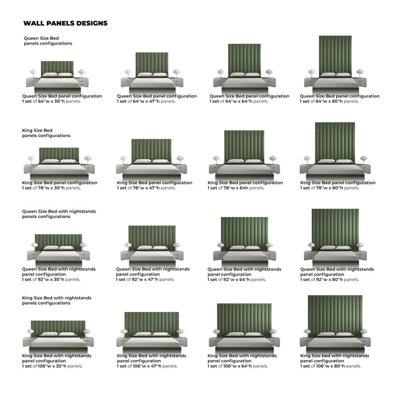 Personalisiert/maßgefertigt Gepolsterte Zwillinge/Doppel/Königin/KönigInnen Kopfteile Schlafzimmer Kopfteil Wandplatten-Wandkunst-Wanddekoration-Einfach zu montieren Bild 4