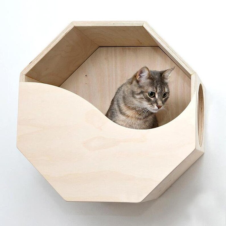 Wooden Cat Furniture/ Wood Cat Bed/ Wooden Cat House/ Cat Box/ Etsy