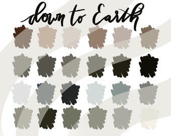 Down To Earth || Earth Tone Color Palette || procreate palette