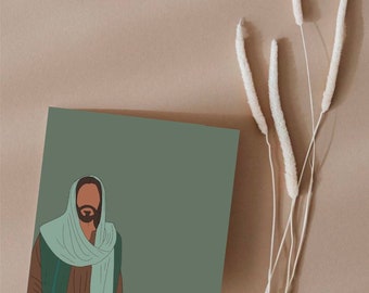 Jesus Christus Portrait || Ostern, Jesus, Gesichtsloses ChristusPortrait, Minimalistisches Christusportrait, Retterportrait, LDS Art, christliche Kunst