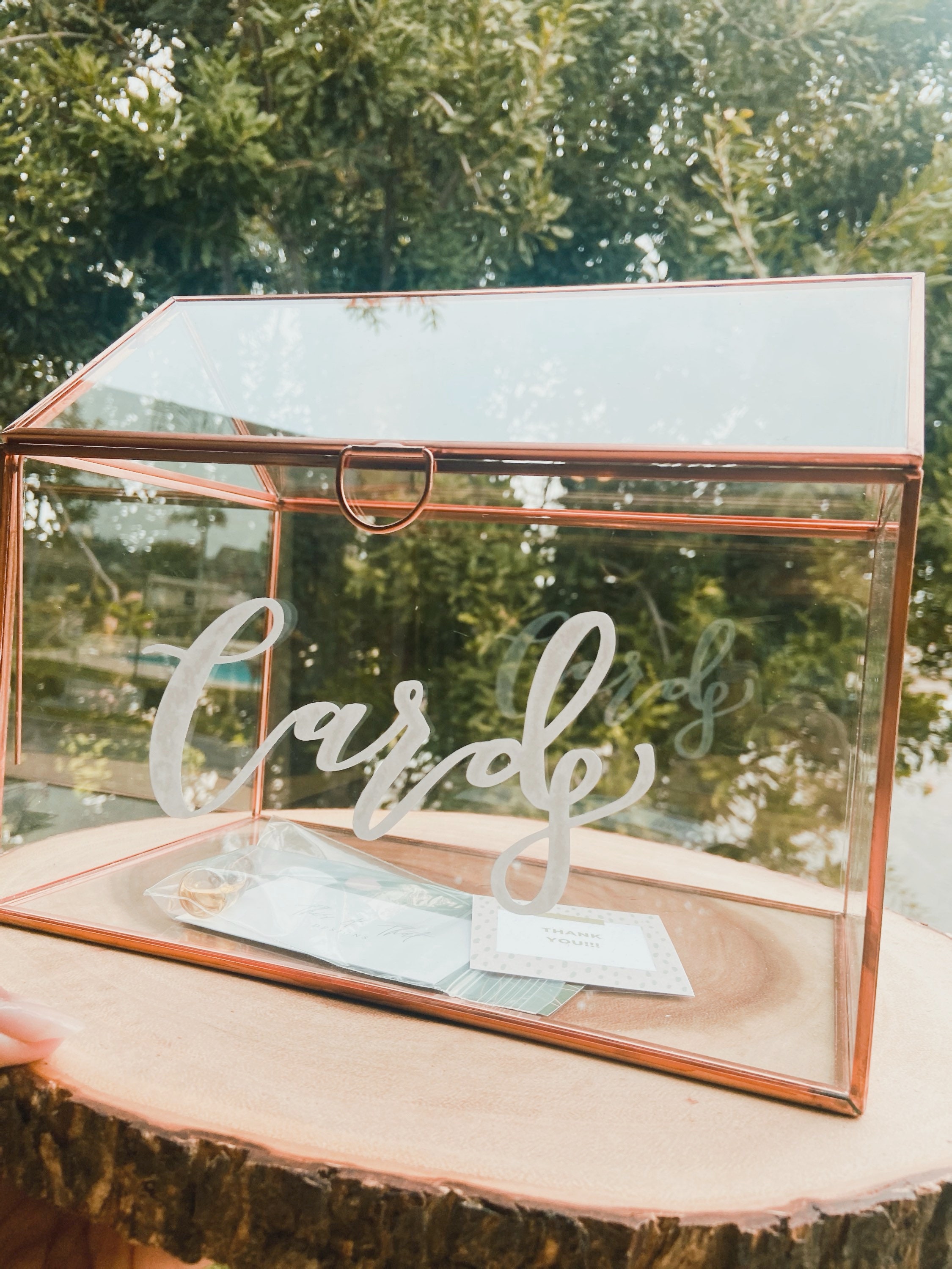 Glass Card Box Wedding Card Box Clear Card Box Clear Gift Etsy