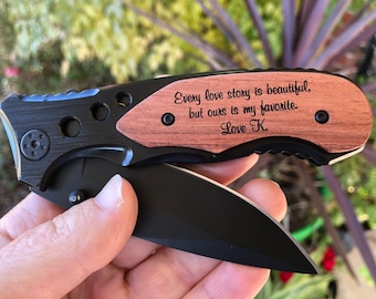 PERSONALIZED POCKET KNIFE - Engraved Knife - Gift For Him - Boyfriend Gift - Husband Gift - Knife for dad - Dad gift - Groomsmen Gift