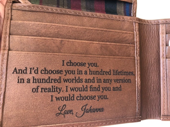 Wallet Quotes For Husband To My Husband I'd Choose You 100 Times Over Again | Etsy Singapore