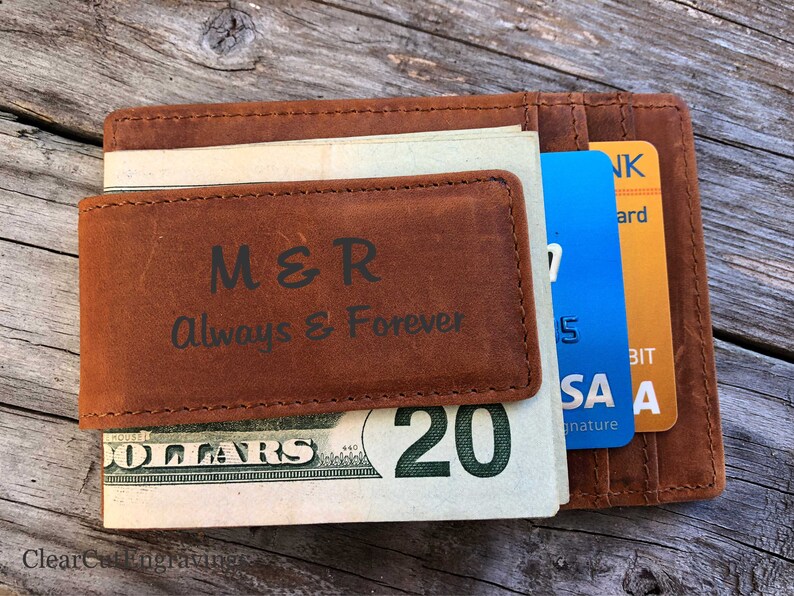 To My Husband Personalized Leather Money Clip Wallet E!   tsy - image 0