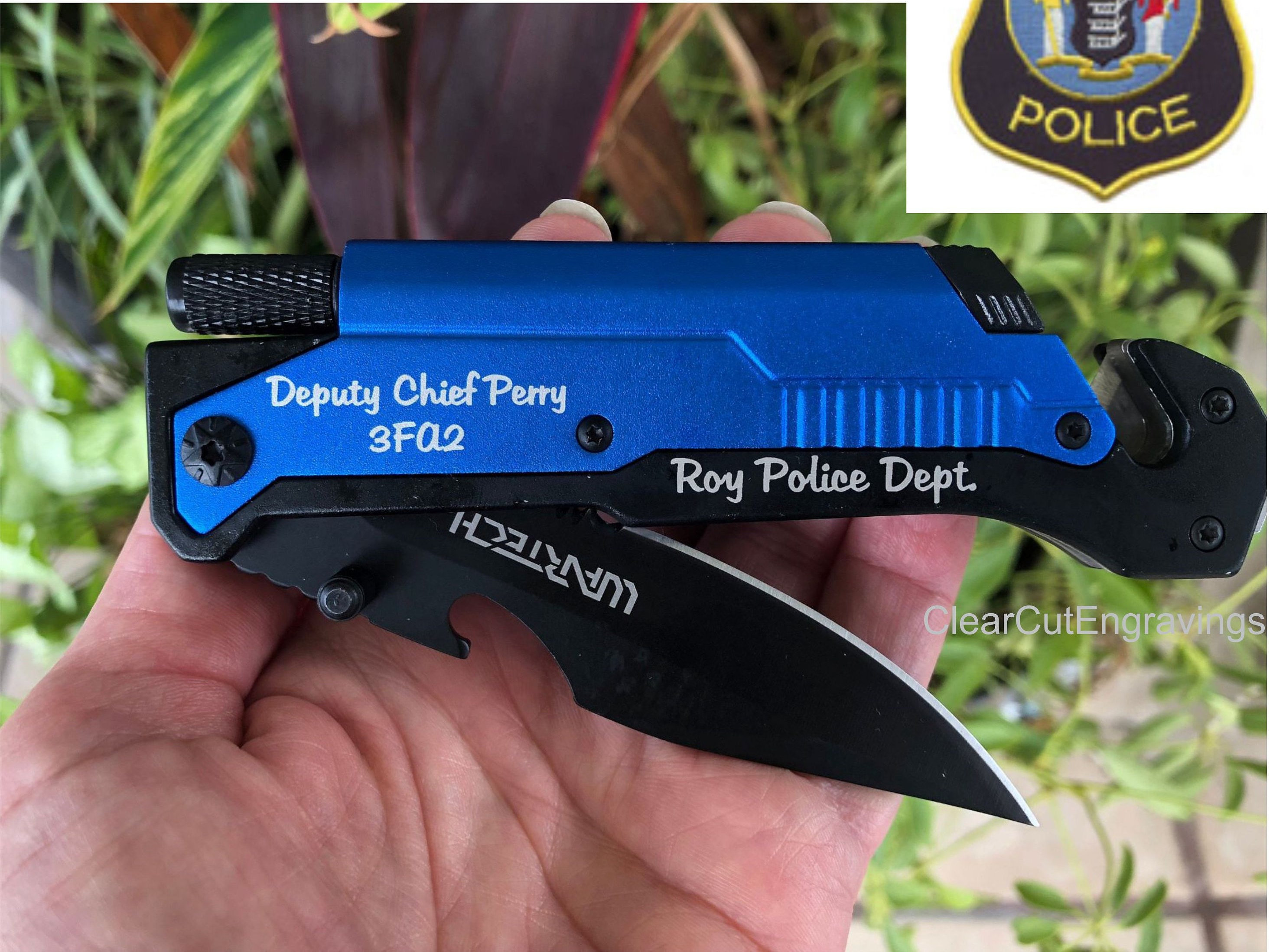 Personalized Law Enforcement Gift Tactical Knife Police Etsy