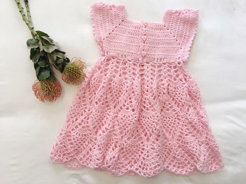 Pink Crochet Toddler Dress with Scallop Detail Etsy