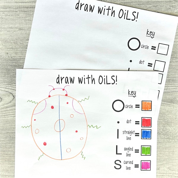 Draw with OiLS Worksheet with Color Key Classical Conversations Foundations Fine Arts Drawing Weeks 1-6 *PRINTABLE* Instant Download!