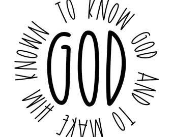 Classical Conversations New Grammar “To Know God and To Make Him Known” Center Decal for Tutor Boards & At Home Learning *CENTER DECAL ONLY*