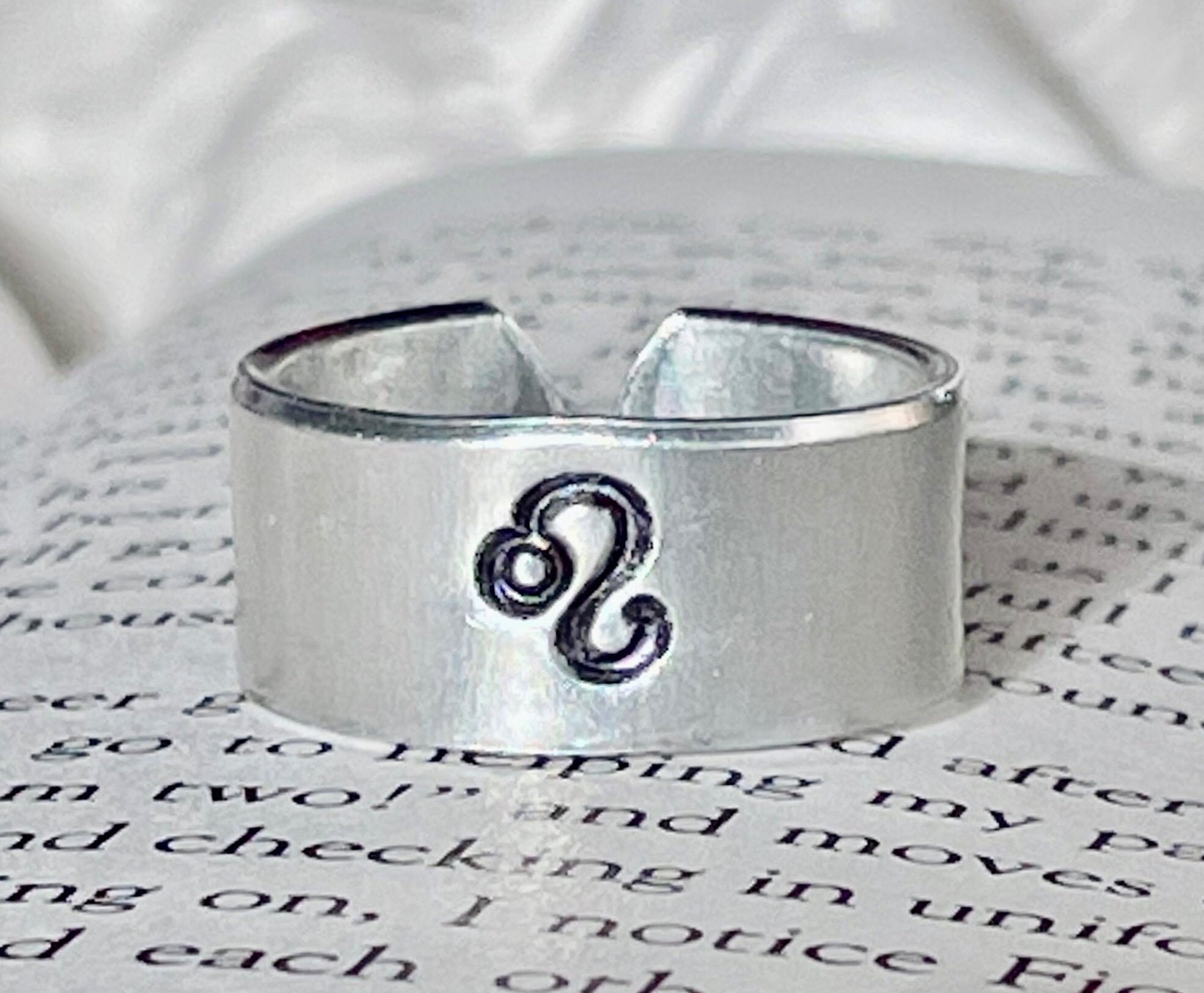 Zodiac Sign Rings / Hand Stamped Metal Ring / Secret Message