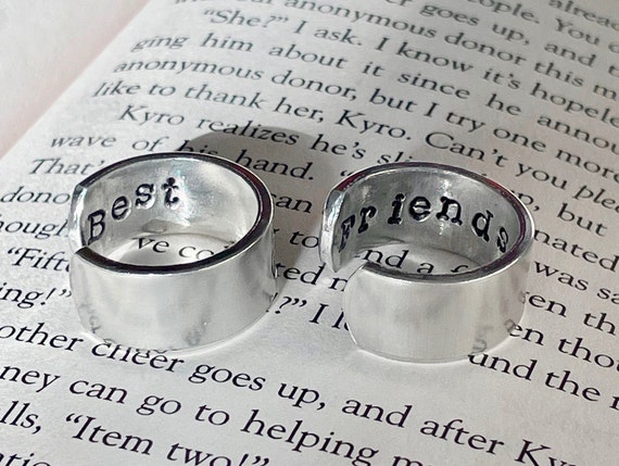 Buy 3mm BEST FRIEND RINGS for 3 Friendship Promise Ring for 4 Triple Bff  Ring Unique Graduation Ring Bff Gift Initail Name Custom Engrave Stack  Online in India - Etsy