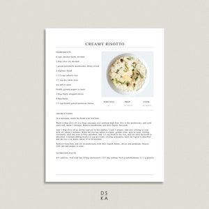 Plantilla de libro de recetas editable en Microsoft Word 8.5x11 - COLECCIÓN FARMHOUSE / Libro de recetas imprimible / Plantilla de recetas de granja moderna