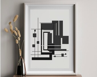 Minimalist Abstract Wall Art Print | Modern Wall Art Print | Cubism Wall Art