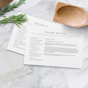 Minimal Recipe Card Template | Editable Modern Recipe Card Printable