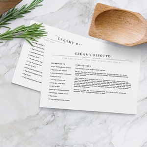 Minimal Recipe Card Template | Editable Modern Recipe Card Printable