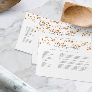 Fall Theme Editable Recipe Card Template | Recipe Card Printable | Fillable Recipe Card