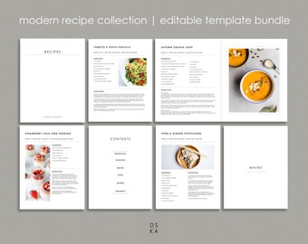 Modern Recipe Book Etsy