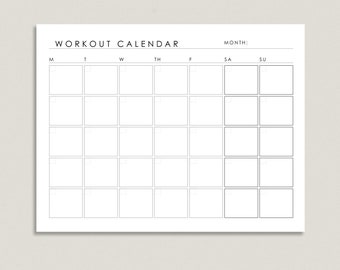 Workout Planner Fillable Printable | Fitness Tracker