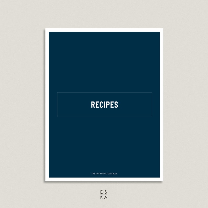 8.5x11 Editable Recipe Book Template ALCOVE COLLECTION Etsy