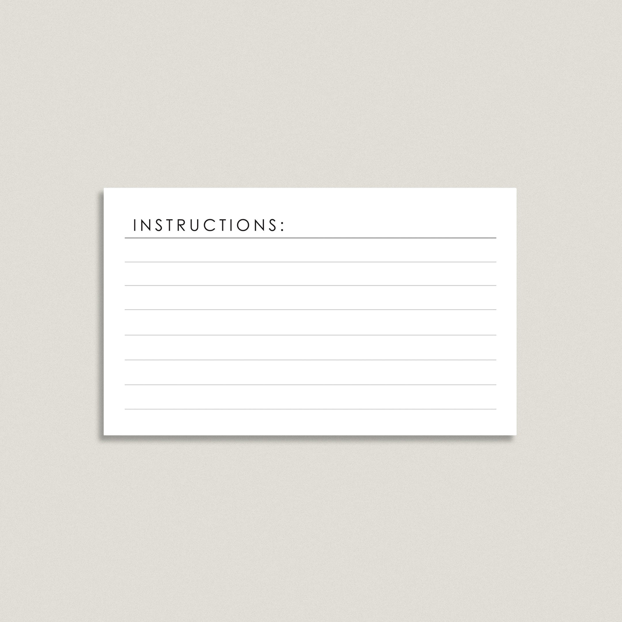 Modern Recipe Card Template Printable | Fillable PDF 3x5 Template - Etsy