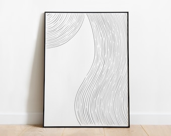 Organic Minimalist Line Wall Art Poster | Modern Wall Art Print