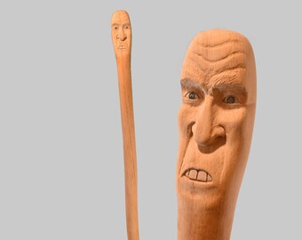 Träsnideri, Träsnideri, Handsnidad träkonst, Vandringskäpp, Träsnideri, Träsnideri, Ansiktssnideri