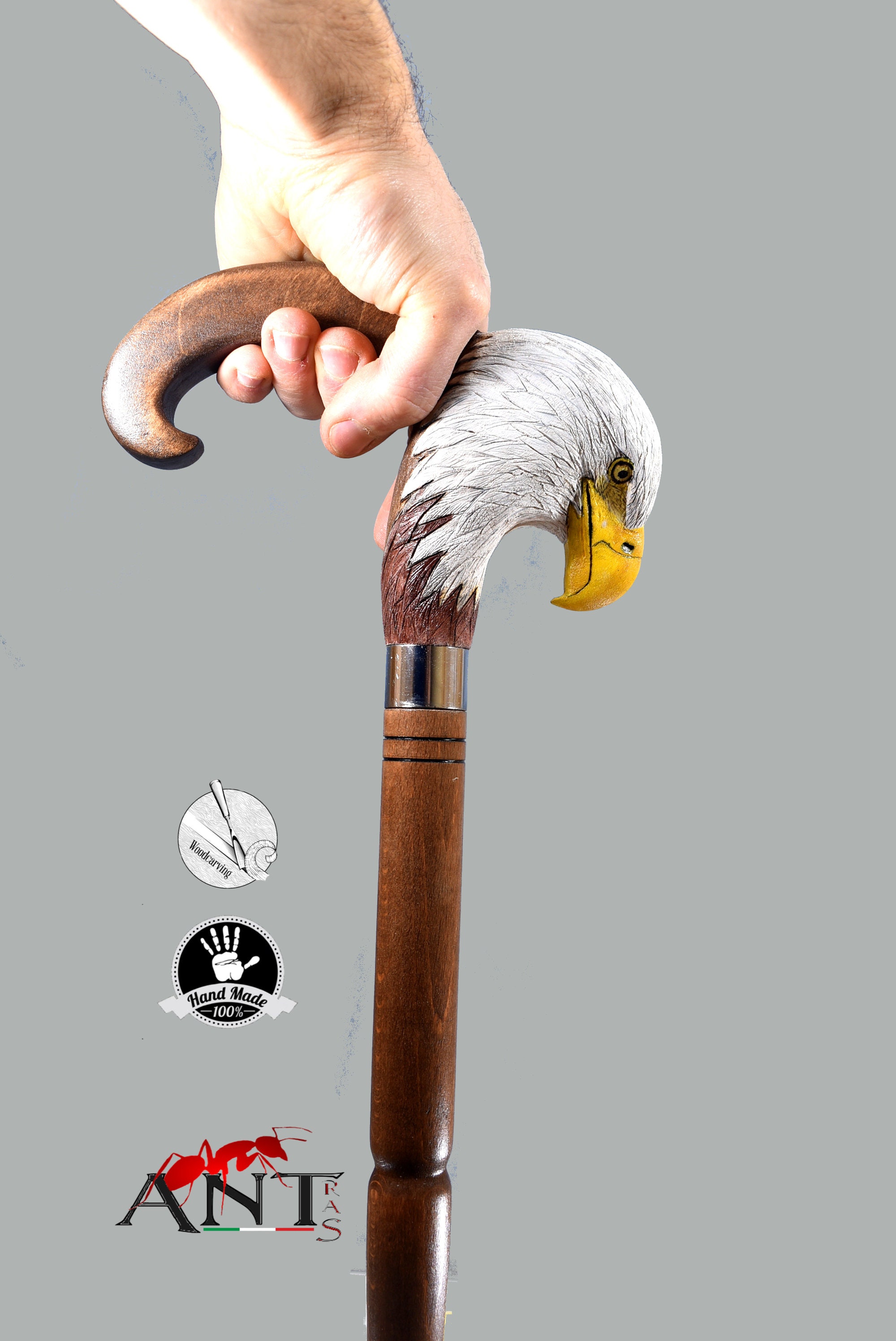 Wooden Bald Eagle Head Walking Cane Handcarved Stick for Bird Etsy
