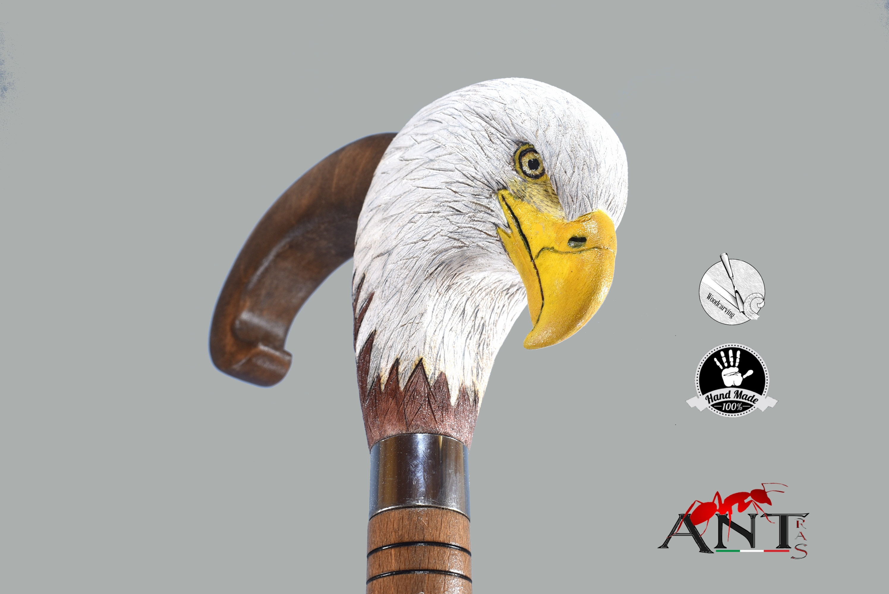 Wooden Bald Eagle Head Walking Cane Handcarved Stick for Bird Etsy