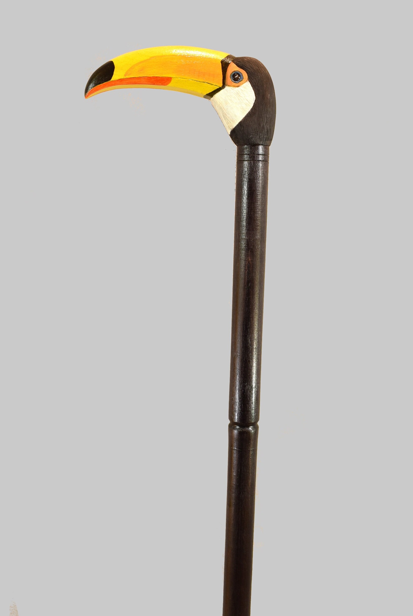 Custom Wood Walking Cane Toucan Head Handle, Hand Carved Cane for