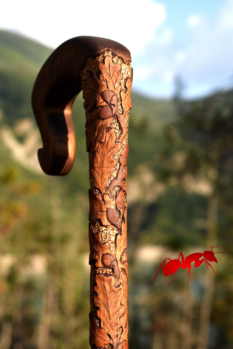 Bastón de madera personalizado mango de la torbellino del | Etsy
