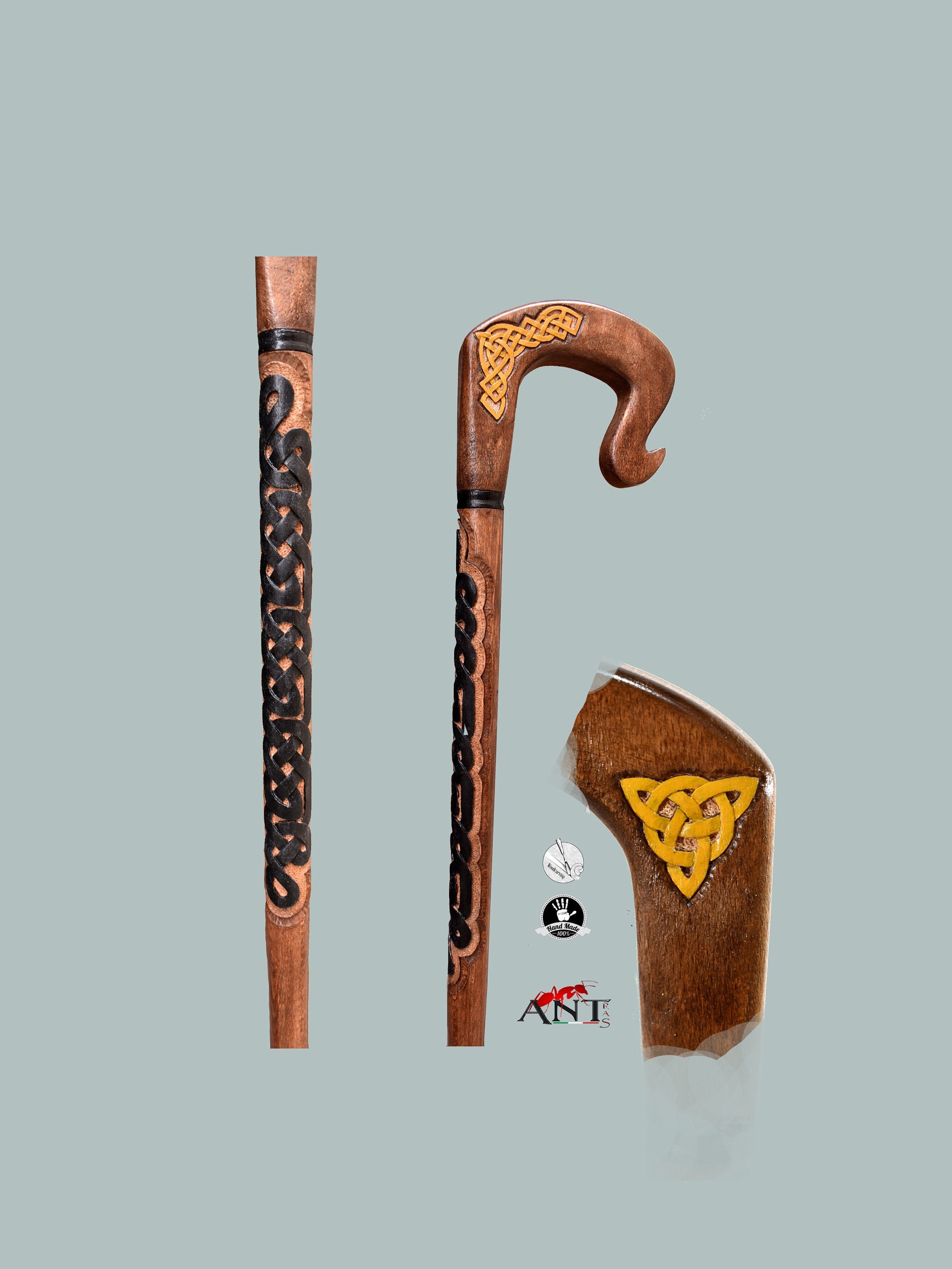 Wooden Canes for Men in Strong Beech Woodcarved Walking Etsy UK