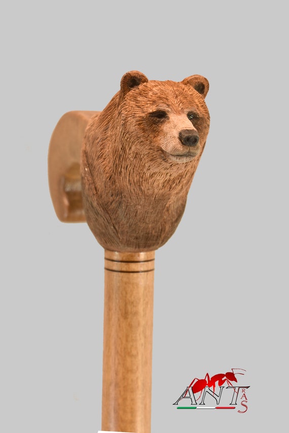 Bastón de madera único personalizado para hombre, león, bastones de madera  tallada, bastón inusual