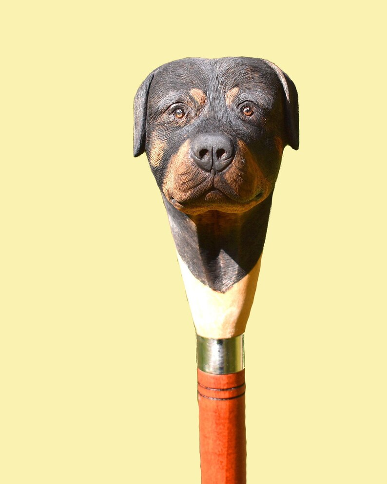 Carved Walking Sticks and Canes Dog Portrait Custom Painting Etsy