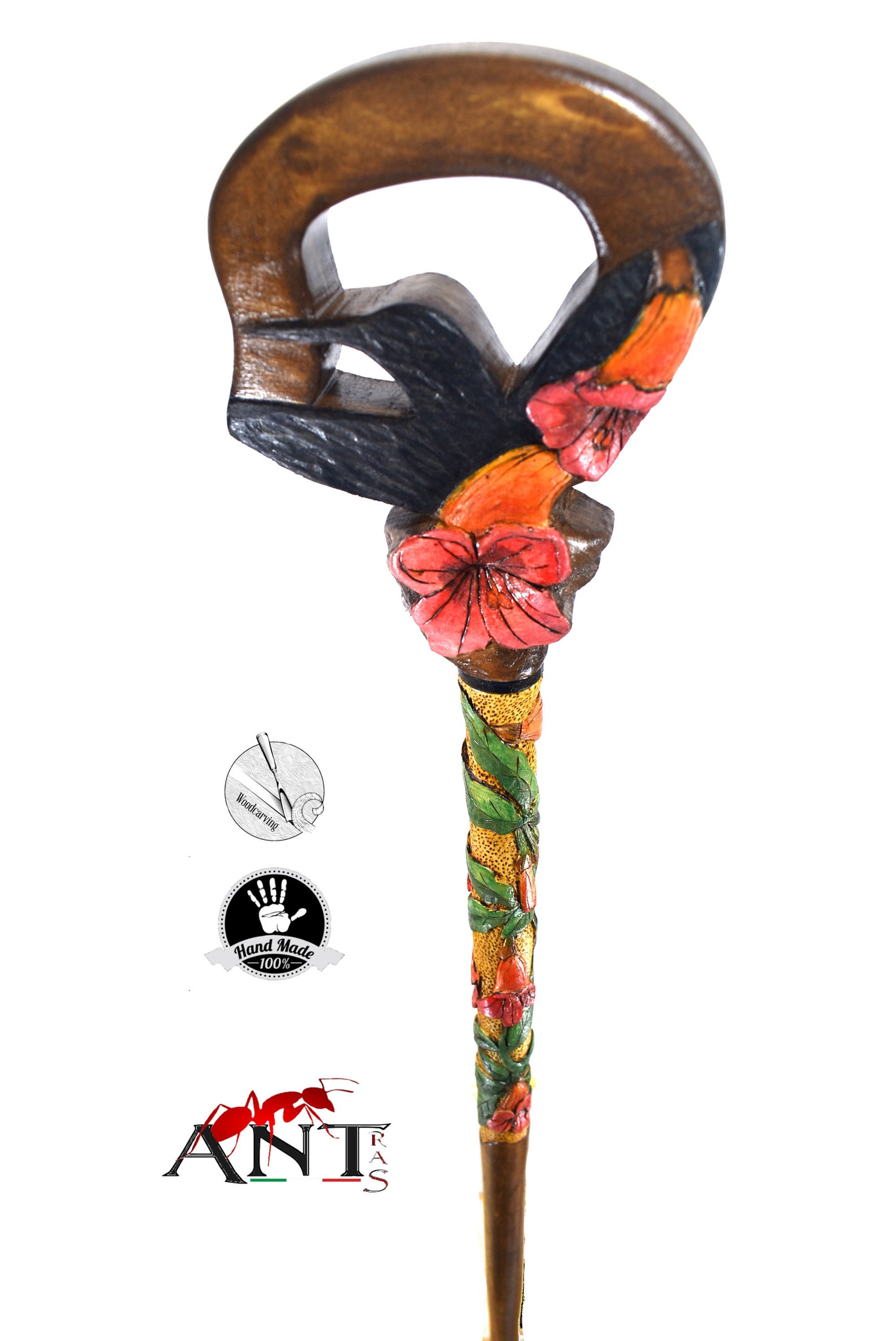Ladies Walking Canes Hummingbird With Trubet Vines Wooden Etsy Australia