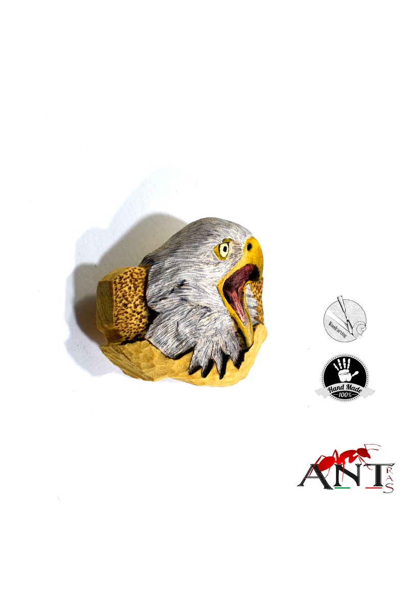 wooden bird hair clip american bald eagle,wooden barrette,long hair clip bun holder,wildlife hand carved wood bird hair clip