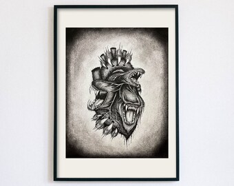 Monsters Heart Print