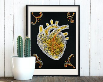 Quilling Heart Print