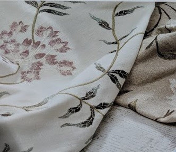 Embroidered Curtain Panels And Cushions Set Of Two Free Etsy