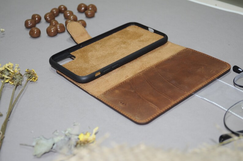 iPhone XXS Leather Wallet Case 5.8 iPhone 10 Magnetic Detachable Removable cover