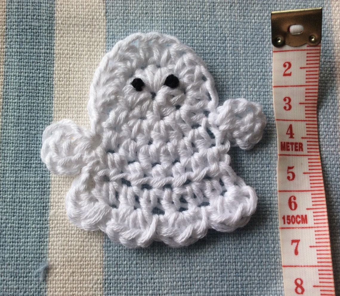 Crochet Ghost Applique. Set of 2. Halloween. Autumn. Craft. Etsy