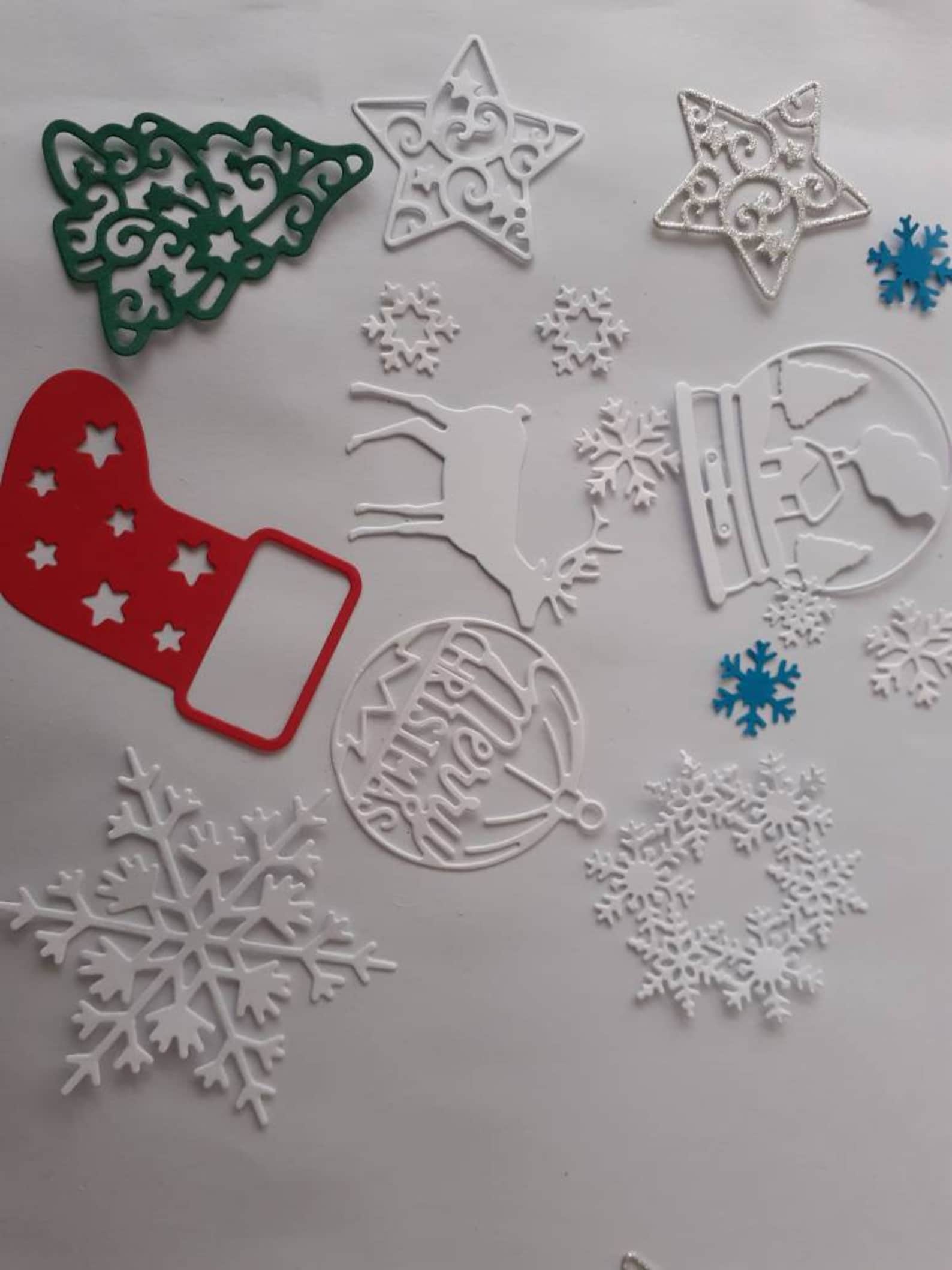 50 Christmas Die Cut Card Shapes. Random Selection. Etsy