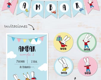 Simon the Rabbit Printable Kit for Girls