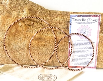 1/2 Cubit Tensor Ring Trilogy Bundle Sacred, Lost &  Empowerment Tensor Field Rings (12 gauge copper wire)