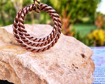 1/8 Cubit Tensor Ring Trilogy Pendant • 144MHz, 177MHz, 188MHz Frequencies • EMF Protection • Healing Copper Necklace
