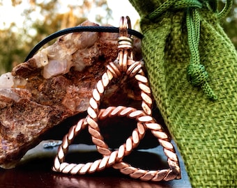 Sacred Celtic Knot Talisman Tensor Ring 144MHz Healing Copper Pendant