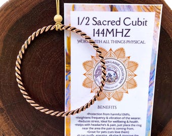 Chunky 1/2 Sacred Cubit Tensor Ring Pendant (10 gauge) Vibrates at 144MHZ~ Works on all things physical.