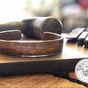 Chunky Hammer Tone - Copper Cuff Bracelet Bild 6