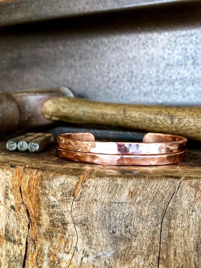 Chunky Hammer Tone - Copper Cuff Bracelet Bild 2
